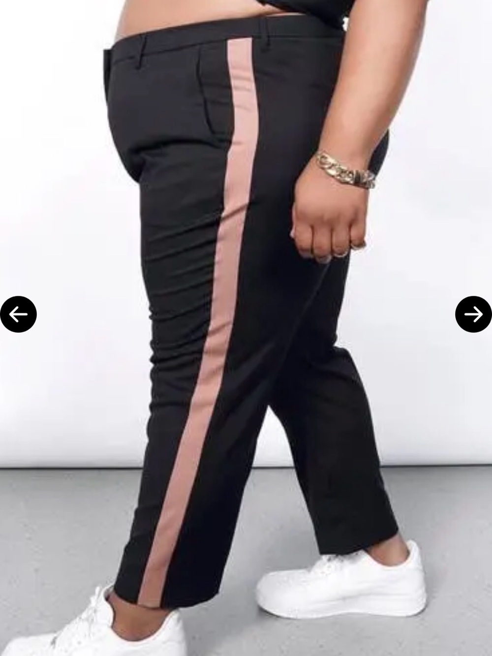 Wildfang Empower Colorblock Slim Crop Pants Black/Rose Brown 26W NWT